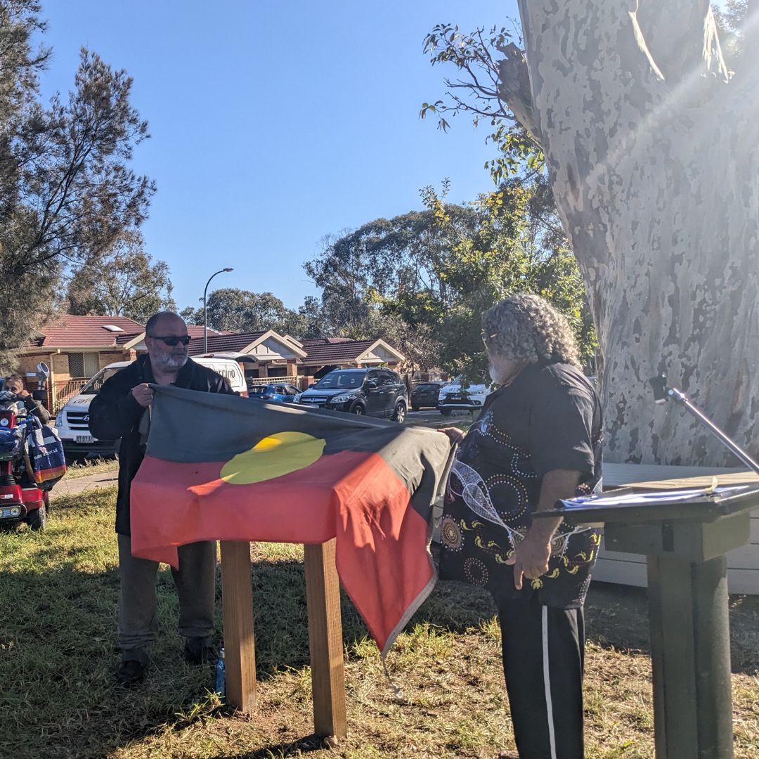 We had the privilege today of honouring a very special member of the Bonnyrigg community: Aunty Yvonne Clayton. In her memory, our maintenance team built a seating structure around a tree she loved. It now stands as a permanent reminder of Aunty Yvonne’s commitment to community.