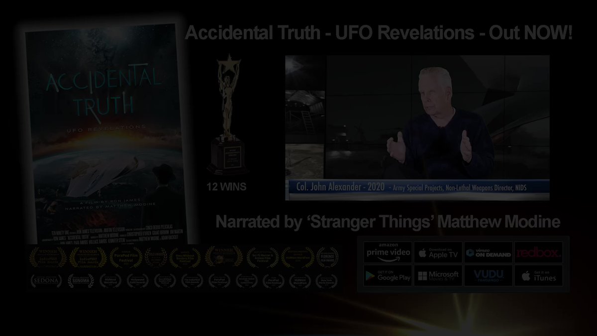 Quick clip from Accidental Truth! In top 10 Docs worldwide since its release! 11 Festival wins!  
Watch it now!  Narrated by Mathew Modine
geni.us/AccidentalTruth    
#UFOTWITTER