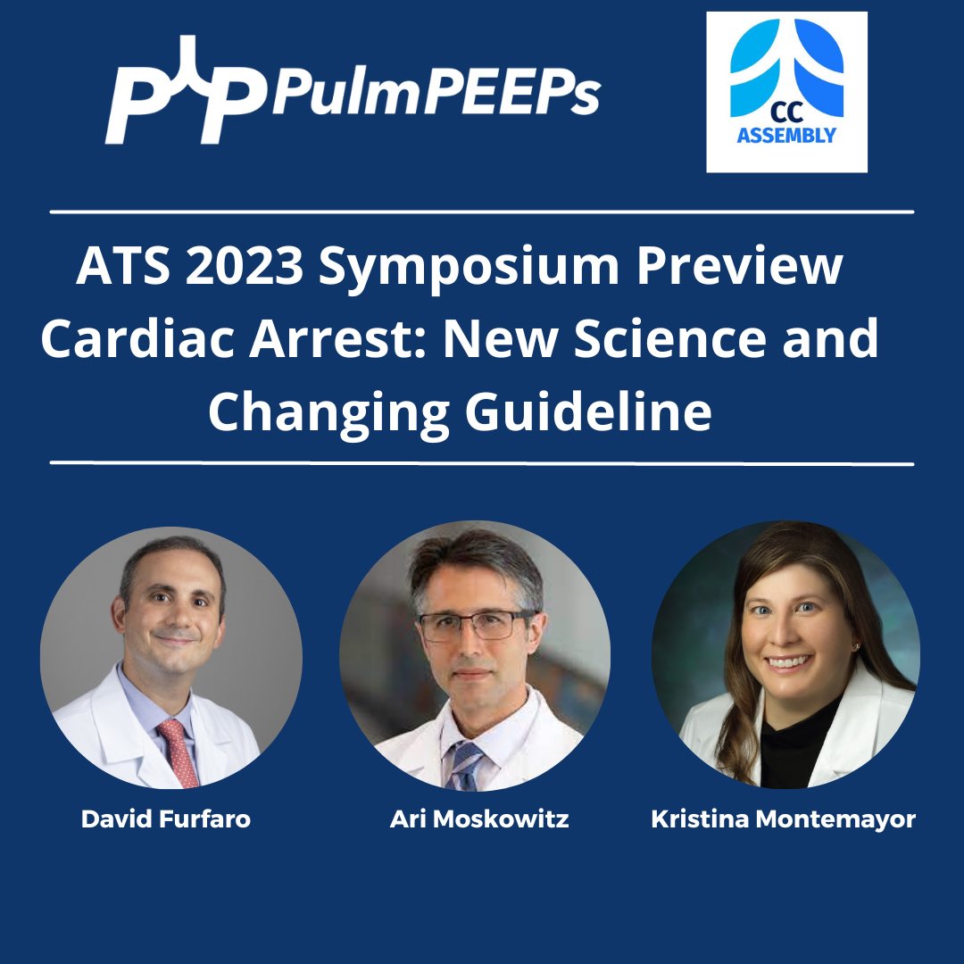 Pulm PEEPs (@pulmpeeps) on Twitter photo We’re back from #ATS2023 with a preview of a <a href="/ATSCritCare/">ATS Crit Care</a> symposium that is happening this afternoon!
Listen to <a href="/almoskow/">Ari Moskowitz MD, MPH</a> tell us the highlights of Cardiac Arrest: New Evidence and Changing Guidelines. From ECPR to temp management to calcium to survivorship
<a href="/atscommunity/">American Thoracic Society (ATS)</a> We’re back from #ATS2023 with a preview of a <a href="/ATSCritCare/">ATS Crit Care</a> symposium that is happening this afternoon!
Listen to <a href="/almoskow/">Ari Moskowitz MD, MPH</a> tell us the highlights of Cardiac Arrest: New Evidence and Changing Guidelines. From ECPR to temp management to calcium to survivorship
<a href="/atscommunity/">American Thoracic Society (ATS)</a>