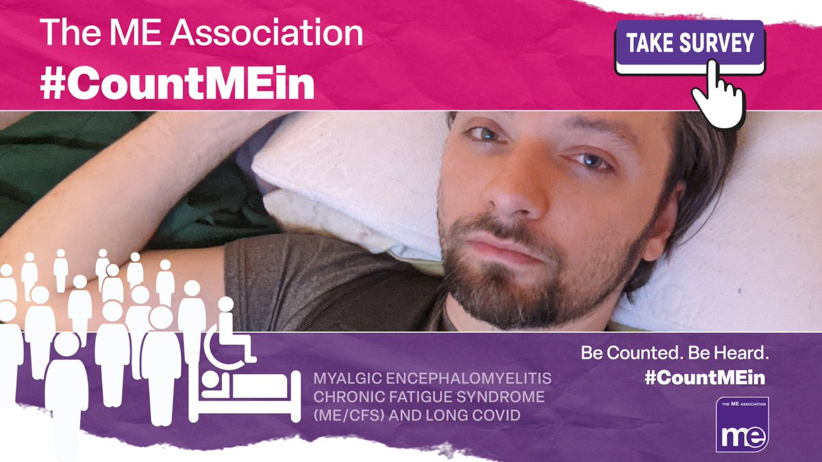 Please support the #CountMEin campaign   

Yesterday, we have launched a major campaign whose purpose is to reach people living in the UK, Channel Islands, or Isle of Man, who think they might be affected by symptoms – or who have a diagnosis – of #MECFS or #LongCovid  

Take the