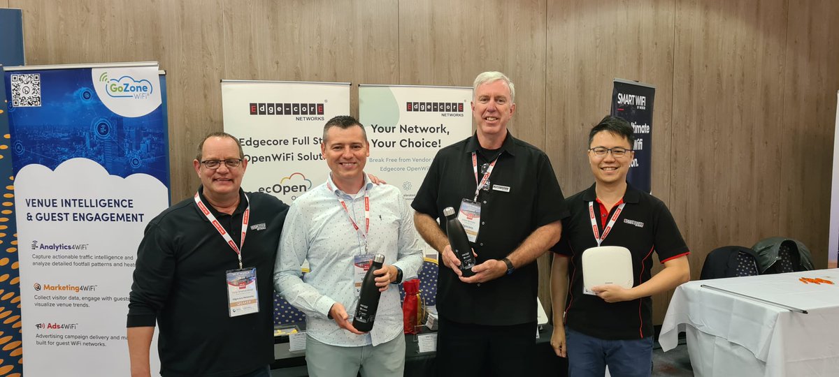 STORDIS_GmbH's tweet image. Networking with esteemed business partners, industry leaders, and tech enthusiasts Tony Stramandinoli,  Jay Jason Bartlett, Aaron SU at #WWC23Brighton is always a big pleasure. 🤝Great to see you all &amp;amp; @EdgecoreNetwork&apos;s #OpenWiFi &amp;amp; #OpenLAN Switching (#OLS) solutions!