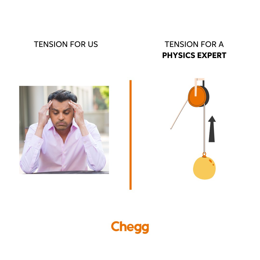 chegg_india's tweet photo. Our physics experts are great at dealing with โtensionโ! Except when they realize they forgot to convert the units during calculations ๐๐คฏ๐ฉ
Does this happen to you? Tell us something you always forget to do when solving a question! ๐
#PhysicsJoke #ScienceJoke #Physics https://t.co/DtiIMBlVHR