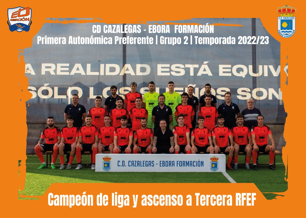 📸 ⚽ PLANTILLA HISTÓRICA | Foto final de temporada
🏁 Cerramos una campaña para la historia, la 22/23
📶 Ascenso a Tercera RFEF
🏆👑 Copa del Rey 🆚 Real Sociedad 
👏👏 Gracias a jugadores, cuerpo técnico, directiva, aficionados y patrocinadores por hacerlo posible.
