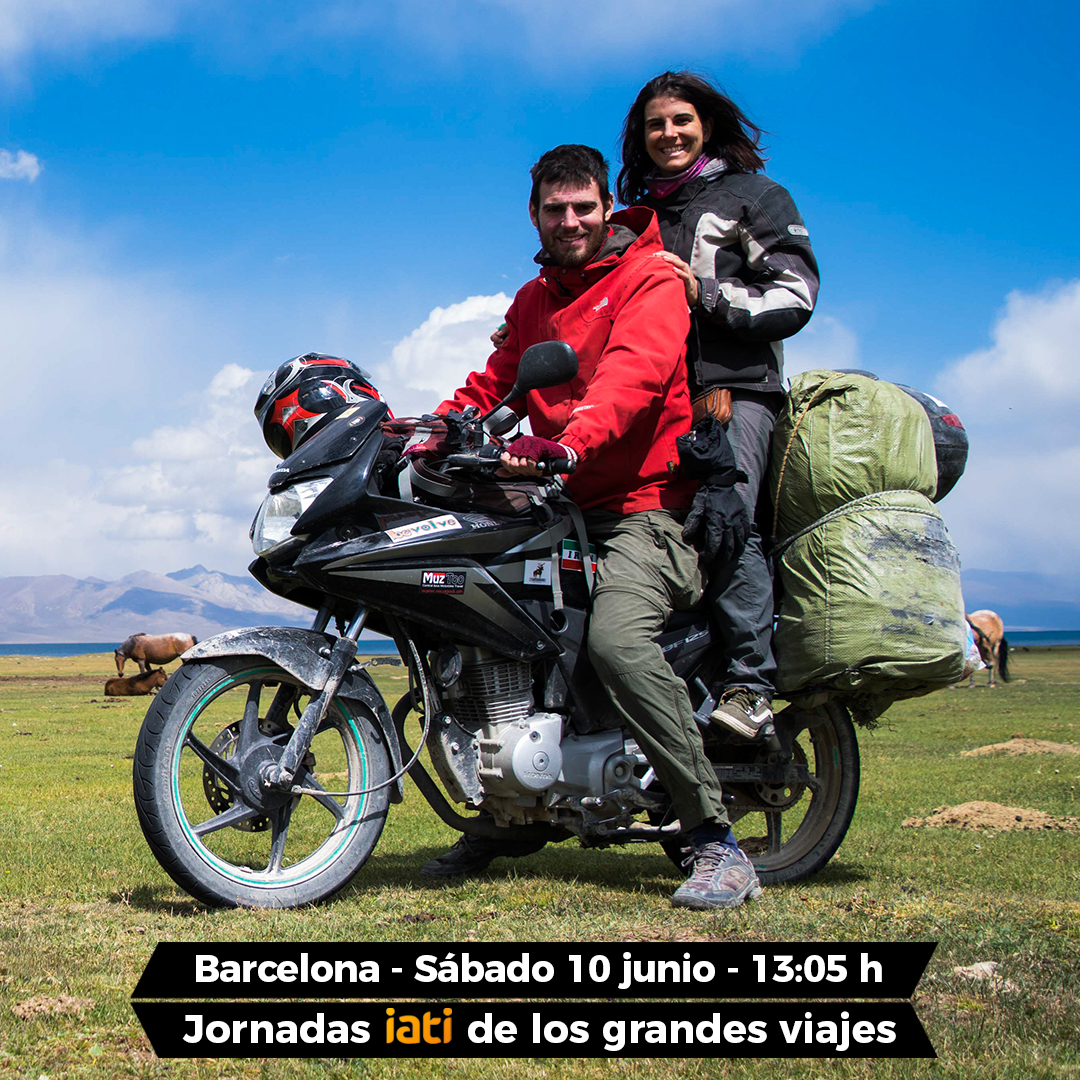 Julia Del Olmo <a href="/juliadelolmo/">Julia Del Olmo</a> y Gonzalo Delger compraron una moto de 125 cc y pusieron rumbo a Mongolia sin ninguna experiencia motera.

Vente a las #iatiJGV de #Bcn el 10 de junio para conocer su gran viaje.

+info y entradas:
jornadasgrandesviajes.es/actividades/ha…