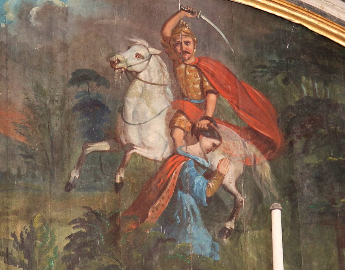 One of the strongest claims to be source for the Bluebeard tale is the 6th century Breton warlord Conomor; an ambitious tyrant who is reputed to have murdered all his many wives. However, one legend tells that Triffin, his last wife, married King Arthur instead! #FairyTaleTuesday