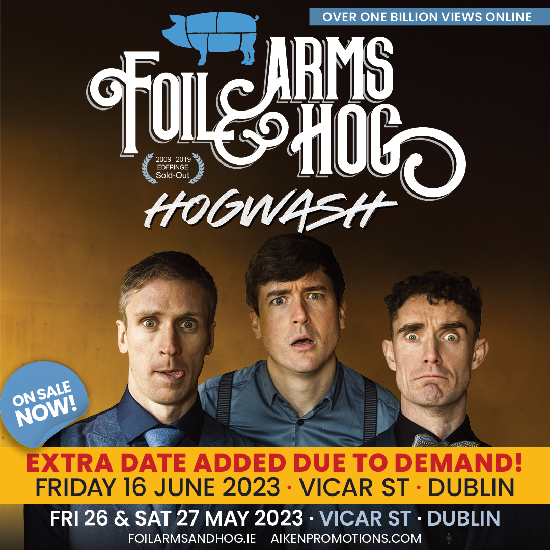 💫 𝗧𝗛𝗜𝗦 𝗪𝗘𝗘𝗞𝗘𝗡𝗗 💫 Ireland's top comedy trio @FoilArmsAndHog return to Vicar Street this weekend👏 With their great chemistry and witty humour, audiences can expect belly laughs right from the start!😂 🎟 Limited tickets available ~ bit.ly/3ec4Ni3