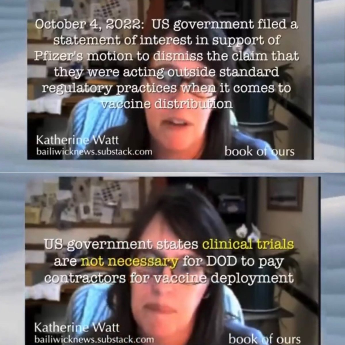 You have no government Whatever is running the tables is trying to kill you In the Motion to Dismiss, granted by the Court in the Brooke Jackson whistleblower case against Pfizer, the company argued it was not making a pharmaceutical but rather a 'military prototype' in the…