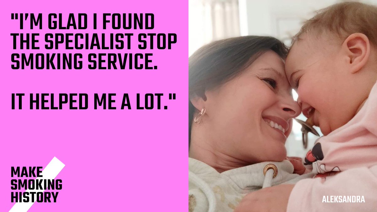 Aleksandra from Bury got the help she needed to quit smoking after speaking to her midwife.

If you’re pregnant and trying to quit smoking, know you’re not alone - more women quit smoking when pregnant than at any other time. Hear what they have to say ⬇️
makesmokinghistory.co.uk/real-stories/a…