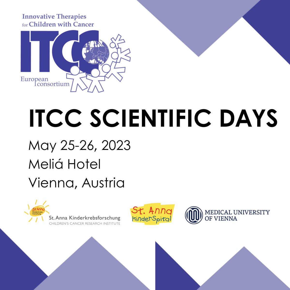 StAnna_CCRI's tweet image. 📢 We announce the first ever two-day ITCC Conference in Vienna! Renowned Keynote-Speakers Prof. Sir Mike Stratton, Dr. Mariella G. Filbin, Dr. Sam Behjati, and Dr. Soheil Meshinchi will share their invaluable insights. More Information: 🔗>> t.ly/M2KwU