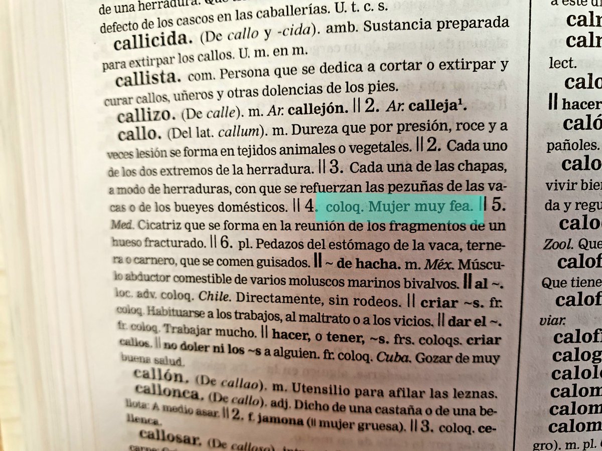 Querida <a href="/RAEinforma/">RAE</a> en clase de Lengua Castellana, los alumnos han buscado las acepciones de callo. Nos hemos sorprendido mucho al ver la número 4. Nuestra duda es: ¿los hombres muy feos también son callos?
#dudaRA