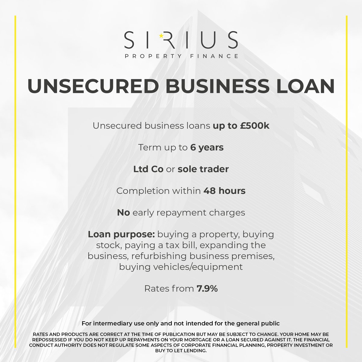 Contact the team today to find out more about this product available for Unsecured Business Loans⭐
#specialistlending #specialistfinance #specialistmortgages #debtadvisory #mortgage #propertyportfolio #propertyinvestment #propertyinvestmentuk #investmentfinance #propertyinvestor