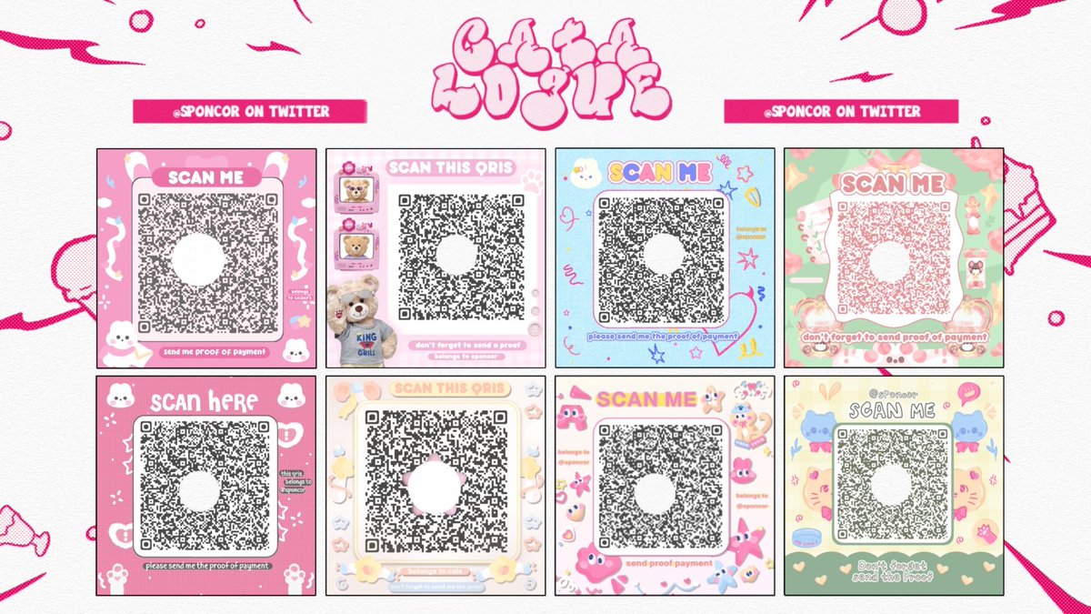 sponcor's tweet image. {GIVEAWAY QR DECO}

hengloo,,, ak mau giveaway all catalog qr deco aku bebas pilih yang mana buat 3 orang pemenang

rules:
- retweet and like this tweet
- follow @sponcor (opsional)
- ajakin temen kamu di qrt (opsional)

#zonauang