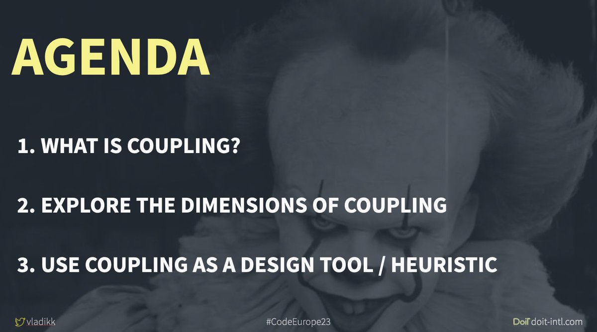 vladikk's tweet image. Hey #CodeEurope23 people! Still afraid of coupling? We need to talk about it. Join me in Los Gatos at 15:00 #CodeEurope @code_europe