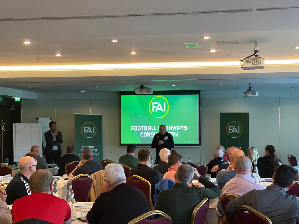 Positive engagement and debate on a wide range of football development topics last night in Athlone. Looking forward to more views and opinions tonight in Galway @FAIreland @FAIWomen @FAICoachEd #footballpathways