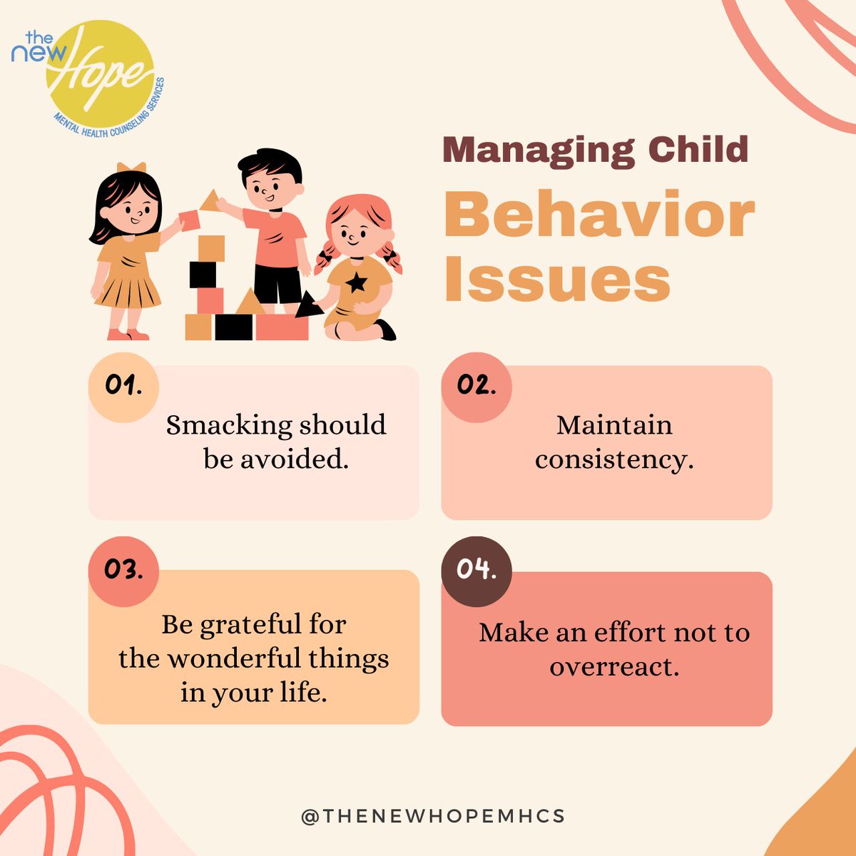 TheNewHope_MHCS's tweet image. &quot;Navigating the Journey of Parenting: Addressing Child Behavior Issues with Love and Understanding.
#BehavioralManagement #ParentingJourney #ChildDevelopment #MentalHealthAwarenessMonth #MentalHealthMatters #YouAreNotAlone #MentalWellness #mentalhealthcounseling