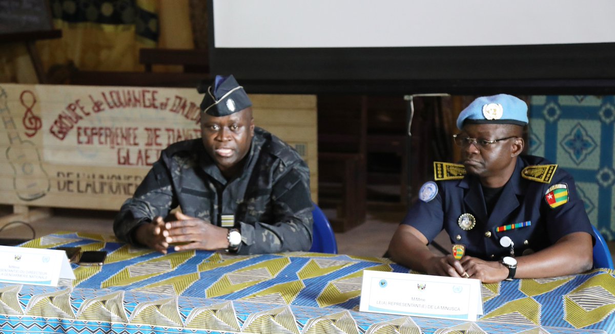 UNPOL_RCA's tweet photo. On 22/05, @UNPOL #MINUSCA proceeded to the opening ceremony of one Training in Maintenance and Restoration of Public Order (MRPO) for the benefit of 30 ISF at the Izamo camp in #Bangui🇨🇫. This training will equip participants with necessary skills and techniques used in #MRPO. https://t.co/BXTjyWyUrR