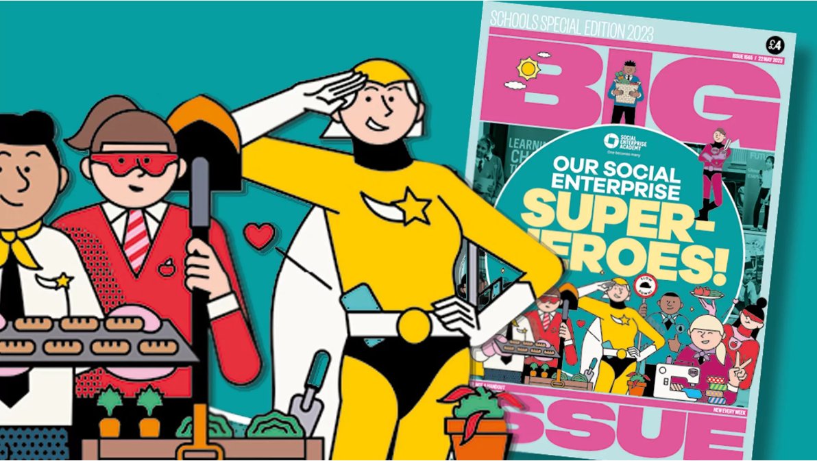 Is it a bird? 🕊️ Is it a plane? ✈️ No! It's the <a href="/BigIssue/">Big Issue</a> Social Enterprise Schools Special 2023!

Grab a copy from your local vendor to find out all about the #SuperSocEnts making a positive impact in their local communities and beyond. ✨
