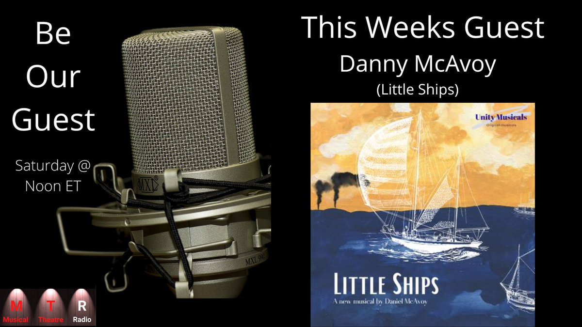 MTR_Tweets's tweet image. Be our Guest Double Feature

First, Robert Freedman as we talk about his show 'Witnesses'
@RobertLFreedman 
NEXT
Danny McAvoy and we talk about his show 'Little Ships'
@MusicalsUnity 

TUNE IN: Saturday at Noon ET on MusicalTheatreRadio.com

#musicals #musicaltheatre #Broadway