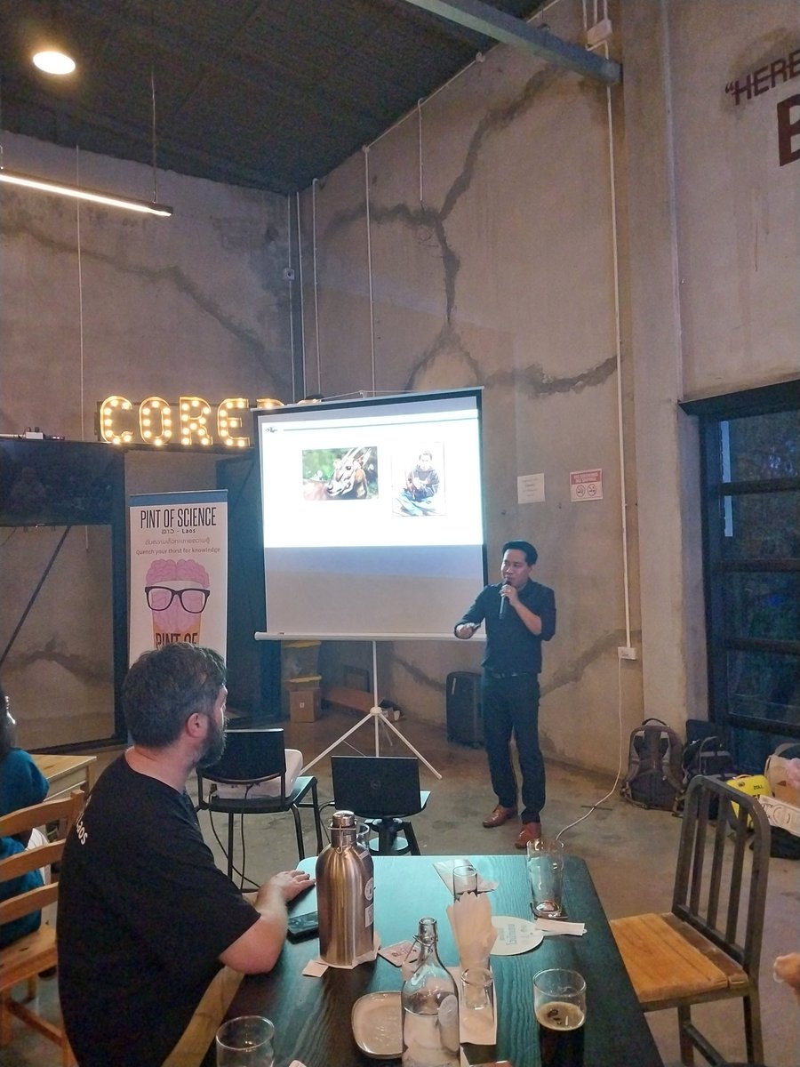 Second talk today is on the enigmatic Lao unicorn (the saola) by Chanthasone from Saola Foundation #pint23 #pint23LA #Laos