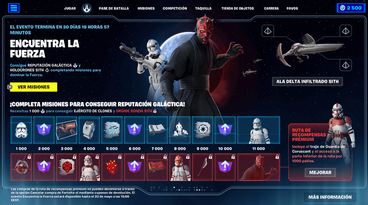 Jorge_Most's tweet photo. El evento de encuentra la fuerza (Star Wars) termina en 60 minutos, qué puntuación le dais del 1 al 10? #Fortnite https://t.co/t1MBKGpeir