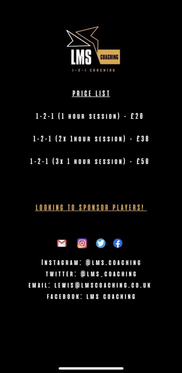 lms_coaching's tweet photo. 🚨ANNOUNCEMENT 🚨

Are you wanting some pre season sessions to get you up to scratch for the new season? Technical or Fitness based sessions are all available for all players of all ages. 

📆We are now taking bookings
📞 07802832748
📩 DM US NOW TO BOOK! https://t.co/vo3Ghuxofi