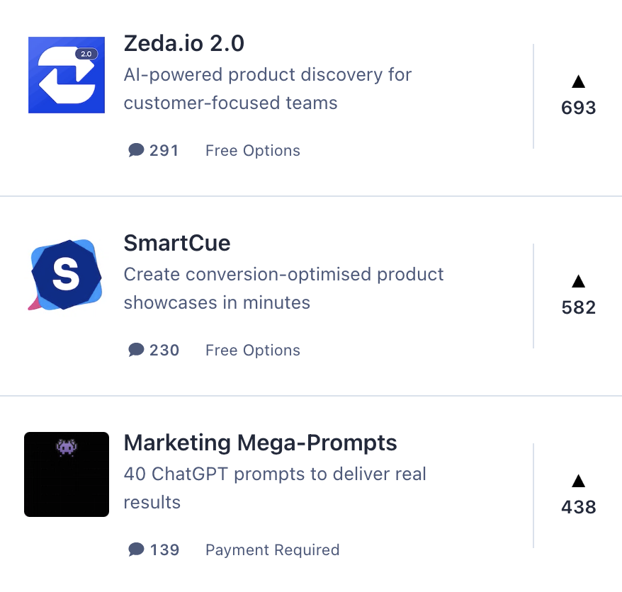 ProductHunt: 👏 Congrats to yesterday's Top 3 products: