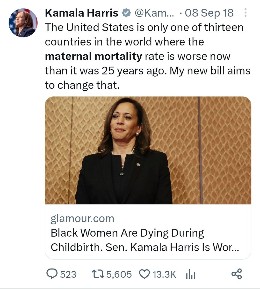 @WRAL Very sad, but very true. It's why I'm grateful that @VP Harris has been shining a spotlight on #maternalmortality for years. Now people are finally acknowledging it as a problem, mothers can start receiving proper healthcare.