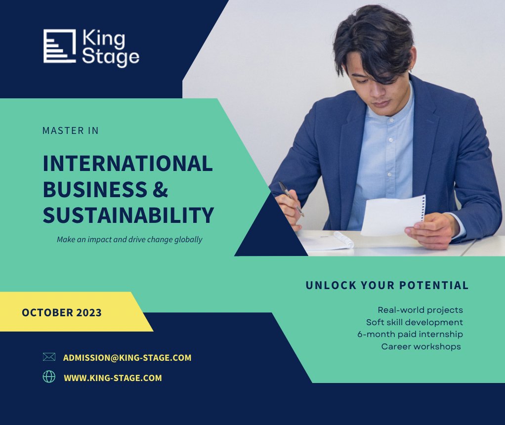 Become a global change-maker! Join our Master's programme in International Business and #Sustainability this October and learn how to drive sustainable growth in the #business world tinyurl.com/2uakwdmd #SustainableDevelopment #HigherEd