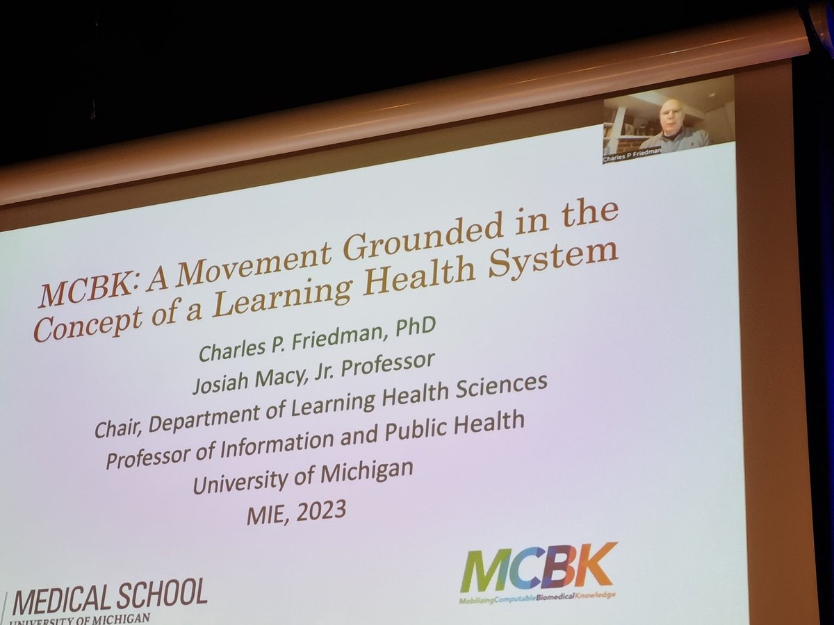 Learn about #mcbk and learning health systems #lhs from Charles Friedman in a recorded talk at #mie2023 #efmi #healthinformatics