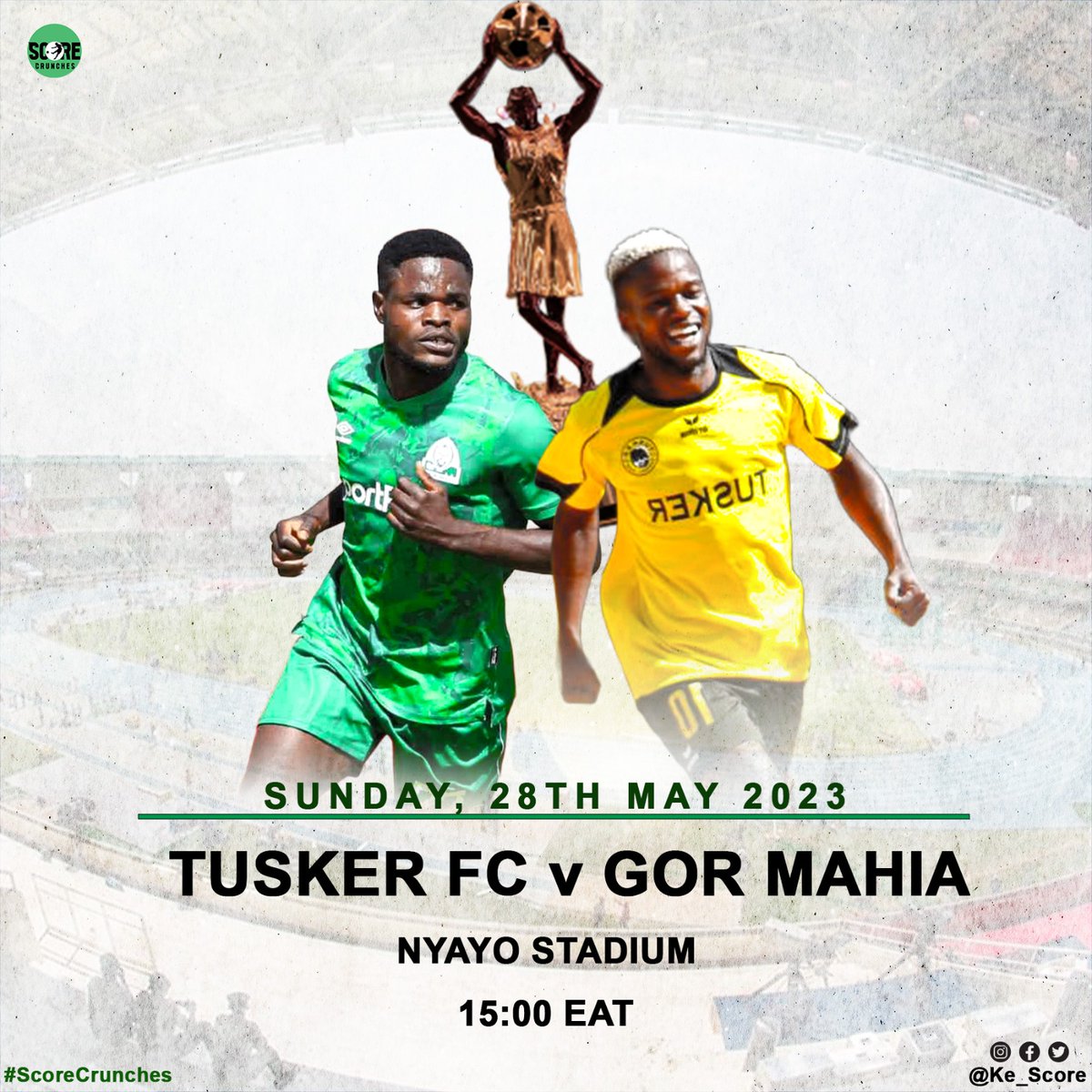#FKFPL TITLE TUSSLE||

Defending Champions Tusker FC will host Gor Mahia on Sunday Afternoon at the Nyayo National Stadium in the top the league clash.

The Brewers are currently 1 point clear at the top of the log.

❓ Who's winning it.....

#ScoreCrunches