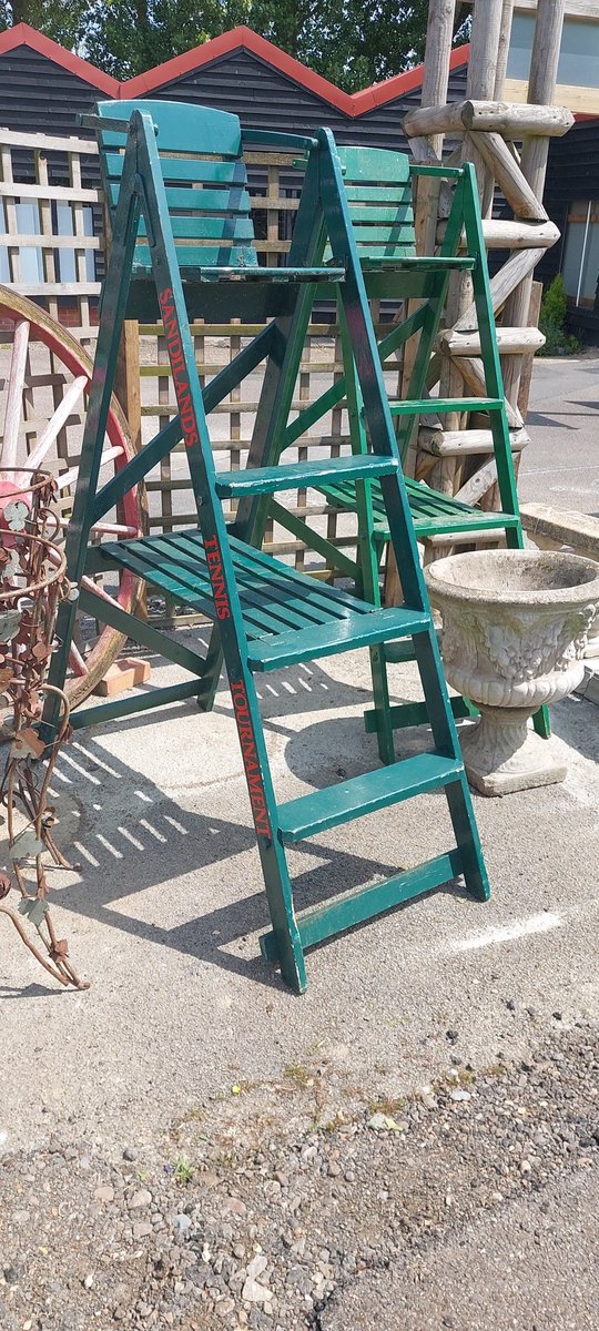 Umpires chair from Sandylands Tournament in Lincolnshire. Great condition and is over 6ft high. 3 steps and has a folding shelf in the middle and folding chair at the  top. Whole thing folds but not in half.  #sporting #tennis #umpire #vintage #collectibles #ballgames