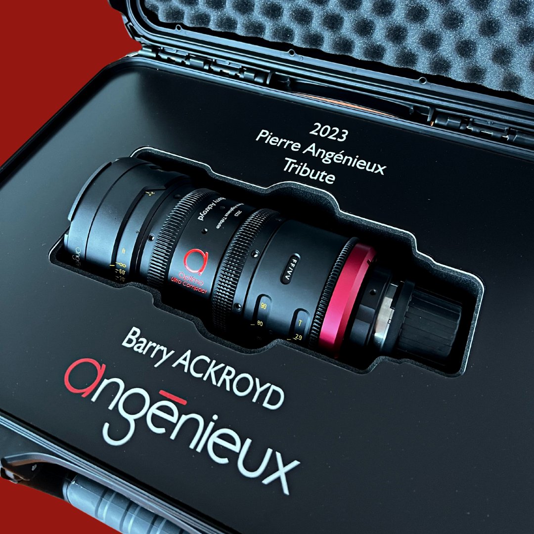 🎥 #AngenieuxCelebrates the accomplishments of remarkable cinematographers and their unique visual style! For this 10th anniversary, we’re honored to recognize #BarryAckroyd, BSC with an engraved Optimo Ultra Compact 37-102 lens. #pierreangenieuxtribute #cannes2023