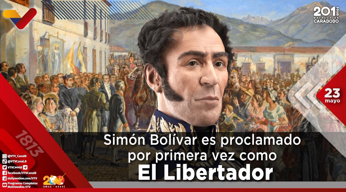 #EFEMÉRIDE🗓️| Se cumplen 210 años cuando Simón Bolívar recibió el título de 'El Libertador', la distinción fue otorgada pocos días después de concluida la Campaña Admirable. Siendo la designación más gloriosa y satisfactoria para el Padre de la Patria. #SistemaNacionalDeIngreso