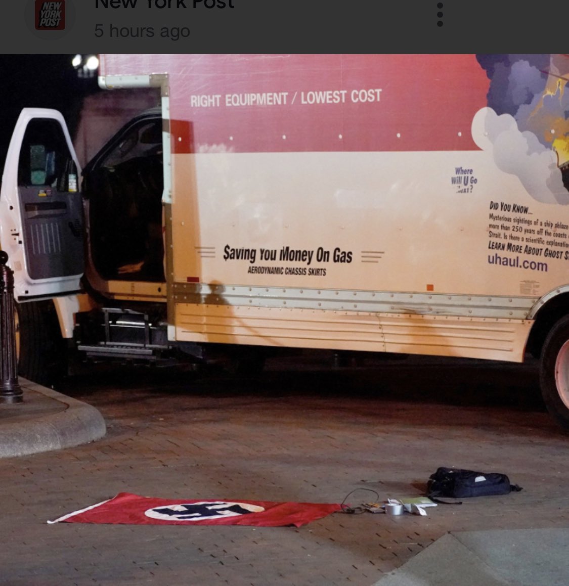 Another Trump/lover gets activated. Neo-Nazi crashes a U-Haul truck into barriers protecting the White House. A flag bearing a swastika was found in the truck and whoever this suspect is wanted to kill Joe Biden. Great work, Republicans.