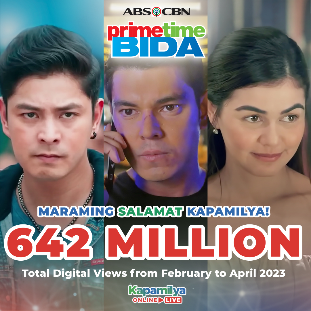 ABSCBN: Dahil sa walang tigil niyong suporta, talaga namang bidang-bida ang ating Primetime Bida, mga Kapamilya! Maraming salamat ❤️💚💙 #BatangQuiapo #TheIronHeart #DirtyLinen #KapamilyaOnlineLive