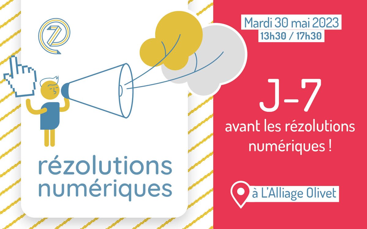 Tic-tac⌛️ Il ne reste plus que 7 jours pour participer à l'événement Rézolutions Numériques ! L'inscription est gratuite et simple ici : …eriques.lemouvementassociatif-cvl.org/?PageInscripti…