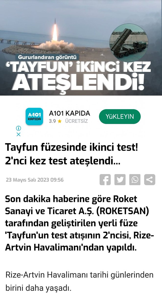 #asels
Tayfun füzesi ikinci kez başarı ile ateşlendi....❤️ Büyüksünüz 

#sasa #petkm #tuprs #mipaz #HURGZ #rtalb #ULKER  #HALKB #netas #uluun #ipeke #edata #thyao #KOZAL #hktas