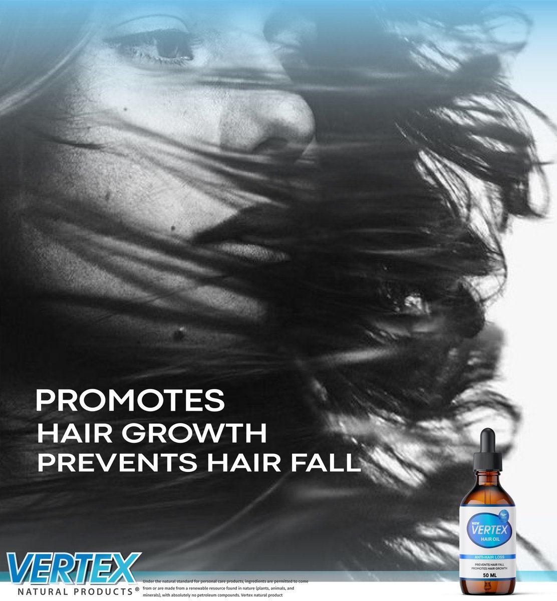 VERTEX
The most appropriate solution to treat hair from its roots and stop its loss
A natural and light formula for hair, free of chemicals