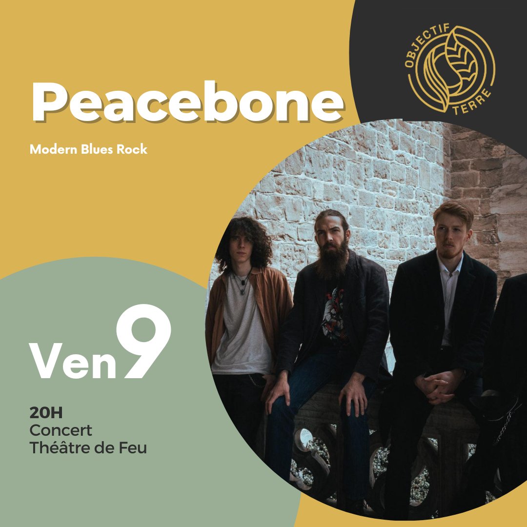 _ObjectifTerre_'s tweet photo. 🏆 1ère place – Gagnant du concours organisé avec @zelig_bar_unil
Fondé à Vevey, Peacebone est un groupe de modern blues rock.
C’est avec un immense plaisir que nous les accueillons cette année !
#concert #peacebone #théâtredefeu #festival #culture #objectifterre https://t.co/uWWfTyI6nX