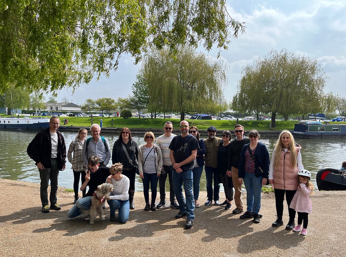 GisInkjet's tweet photo. We had our first GIS Social Committee outing for 2023–a lovely day for a Spring walk in Ely, Cambs, organised by Chris Anscombe &amp; guided by @NadineCornwall. Team members, families earned their celebratory lunch at The Cutter Inn on return!
#inkjetprinting #team #nanodimension https://t.co/3OpL53f73H