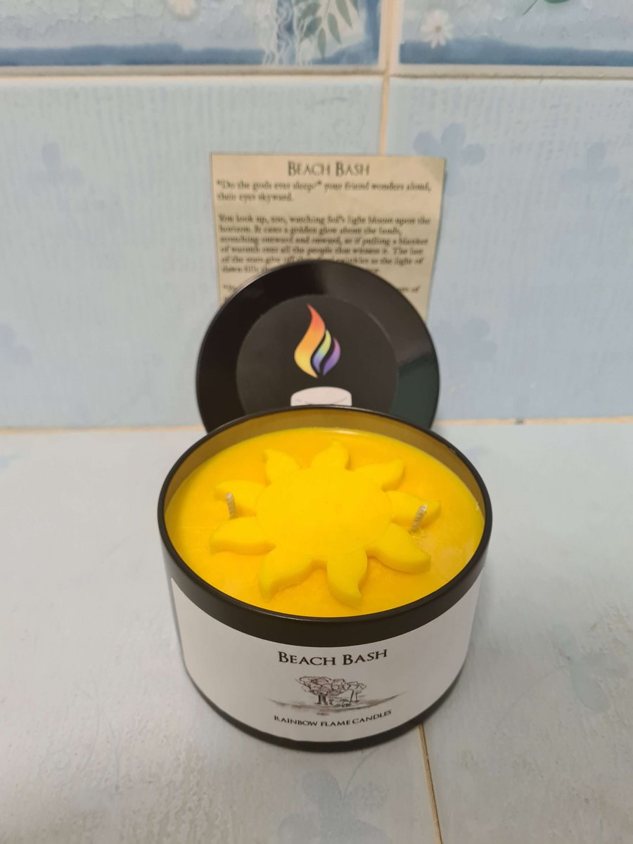 I just got it! My good friend has just started a nerdy candle store, all themed after video games, comics and books, like Elder Ring and Diablo 4
Obviously, I chose the Beach Bash candle, it reminds me of the days chilling by the waves of Costa del Sol

Thank you @rainbowflameC