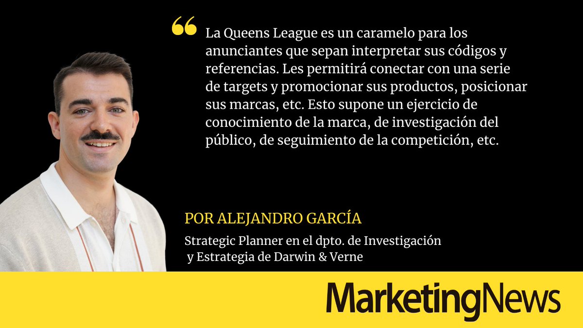 RT Mknews_es ""La Queens League es una alternativa que pueden tener las marcas que quieran invertir en deporte femenino para impulsar la igualdad", explica y analiza Alejandro García Payán , strategic planner en el dpto. de investigación y estrategia… "