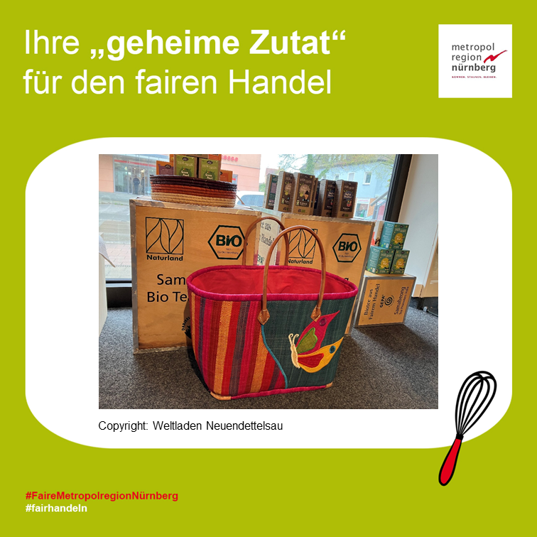 MetropolregionN's tweet photo. So fair ist die Metropolregion Nürnberg - Der Weltladen Neuendettelsau verrät uns seine "geheime Zutat" für den fairen Handel anlässlich der Titelerneuerung der Fairen Metropolregion.
#FaireMetropolregionNuernberg #fairhandeln
@Fairtrade_DE https://t.co/it6piIsHAQ