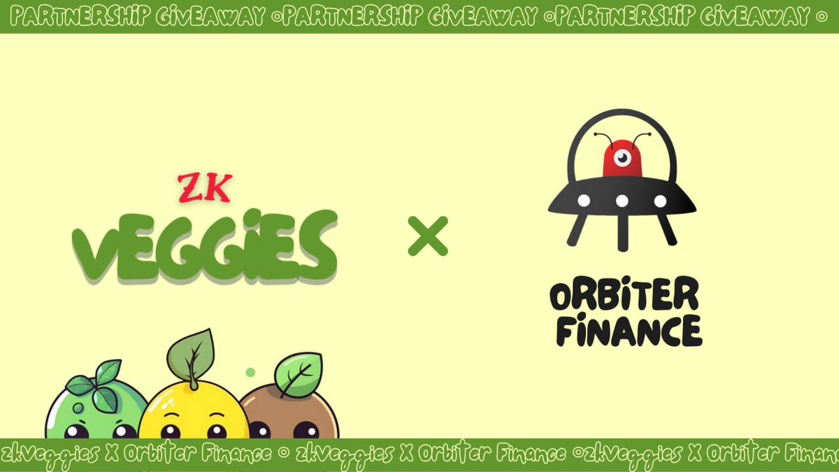 zkVeggies🥦 (@zkveggies) on Twitter photo 🥦Don't miss this!
To celebrate our partnership with <a href="/Orbiter_Finance/">Orbiter Finance 🛸</a> we're giving away 15x zkSeeds (300$) to 5 winners.
Get your chance to win through:
1️⃣ Follow <a href="/zkVeggies/">zkVeggies🥦</a> & <a href="/Orbiter_Finance/">Orbiter Finance 🛸</a>
2⃣ RT & Like
Deadline: May 27th at 10:00 UTC
#Giveaway #NFTGiveaway #zkSyncEra 🥦Don't miss this!
To celebrate our partnership with <a href="/Orbiter_Finance/">Orbiter Finance 🛸</a> we're giving away 15x zkSeeds (300$) to 5 winners.
Get your chance to win through:
1️⃣ Follow <a href="/zkVeggies/">zkVeggies🥦</a> & <a href="/Orbiter_Finance/">Orbiter Finance 🛸</a>
2⃣ RT & Like
Deadline: May 27th at 10:00 UTC
#Giveaway #NFTGiveaway #zkSyncEra