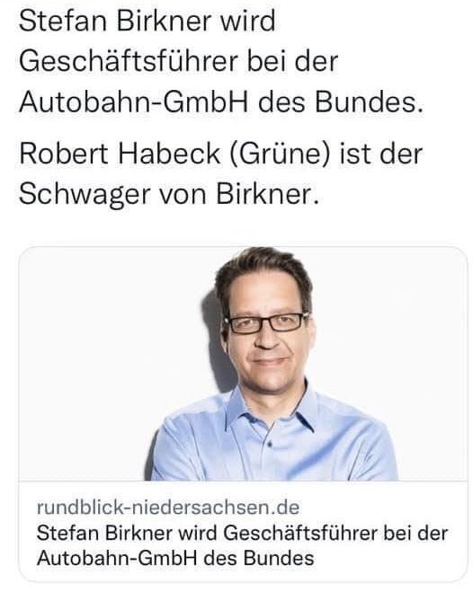 Nisaba1's tweet photo. Es geht weiter mit Don Robertos #Vetternwirtschaft: Die Ehefrau von #HabeckFilz + die von #Birkner sind Schwestern. Mit Habeck haben sich USA und #WEF, wo er instruiert wurde, den ganzen #Clan in die Regierung geholt - im Sinne von #Schwab: „Wir haben die Parlamente penetriert!“ https://t.co/GVMniJU7Io
