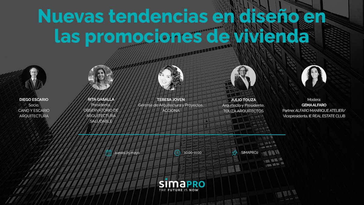 Encantada de participar el próximo jueves en esta magnífica mesa redonda en @simaexpo  hablando de #arquitecturasaludable #neuroarquitectura #viviendas #urbanismosaludable #ConstruyendoElFuturo Gracias @eloy_bohua por invitar al @OASaludable #SIMAPRO2023

lnkd.in/dmyXrG4F