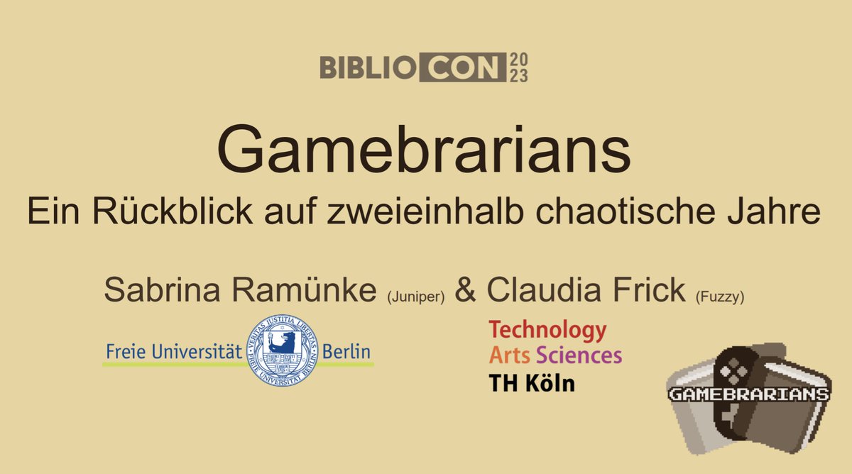 Morgen um 18 Uhr gibt das Funiper-Kollektiv bestehend aus <a href="/FuzzyLeapfrog/">Fuzzy Leapfrog</a> und <a href="/CaptainJuniper/">CaptainJuniper</a> einen Einblick in unser Kollektives Gamebrarians-Sein und unser Wirken. Session ab 16:30 Uhr in der Niedersachsenhalle A. #111bibliocon