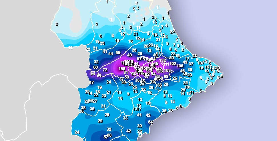 🌧️Les pluges tornen amb força a la Vall d'Albaida amb 180 litres acumulats a Ontinyent comarcalcv.com/art/359952/les…
