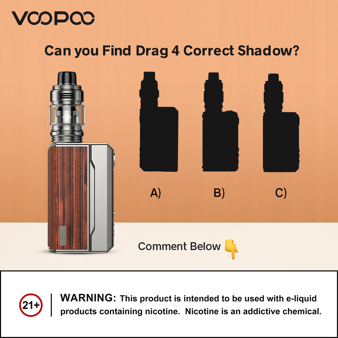 Can you find Drag 4 correct shadow? 😆

Comment to let us know your answer.👀

#voopoo #voopoonewdrag #DragFamily  #voopoodrag #voopoodragfamily #voopoodrag4 #drag4 #drag3 #drag2 #blackdrag