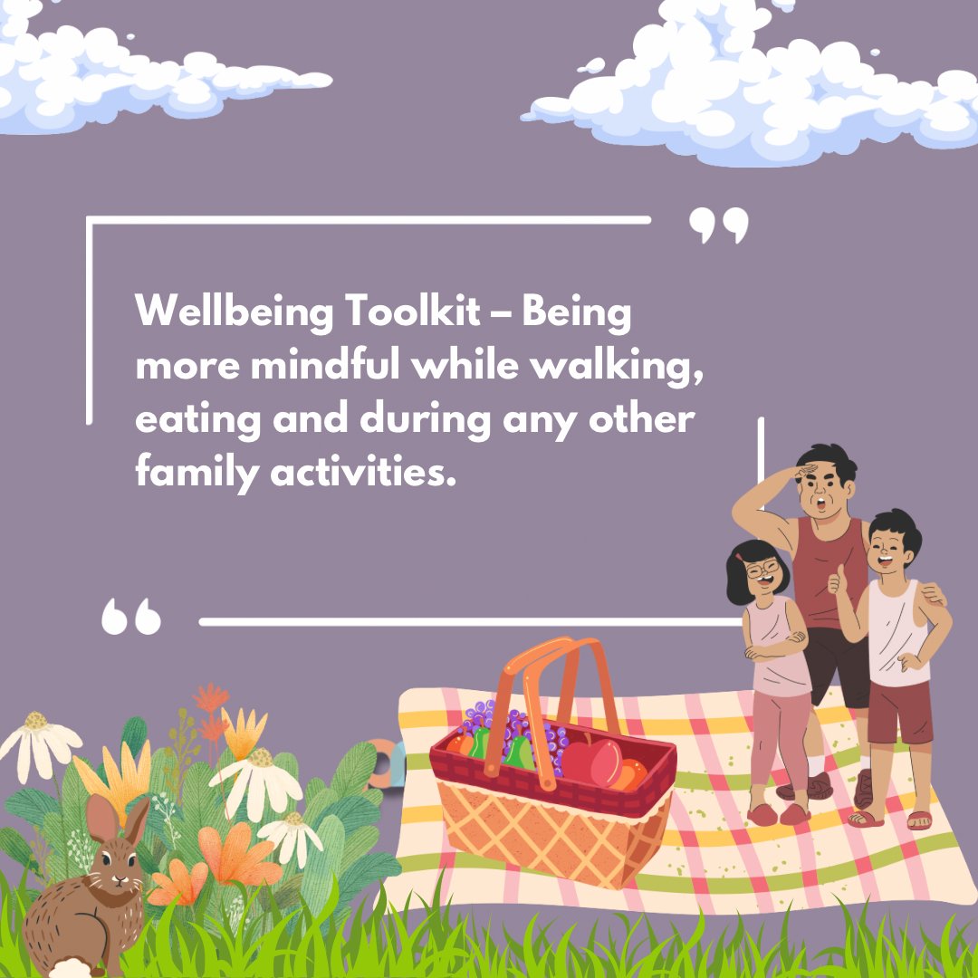 Wellbeing Toolkit Family feedback– Being more mindful while walking, eating and during any other family activities. Join today we would love to meet you 💜 linktr.ee/parentnetworks…